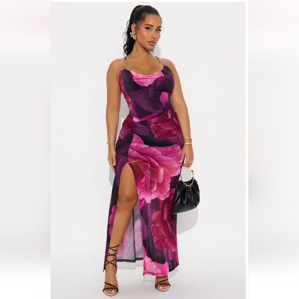 Fashion Nova Cassandra Cowl Neck Maxi Dress